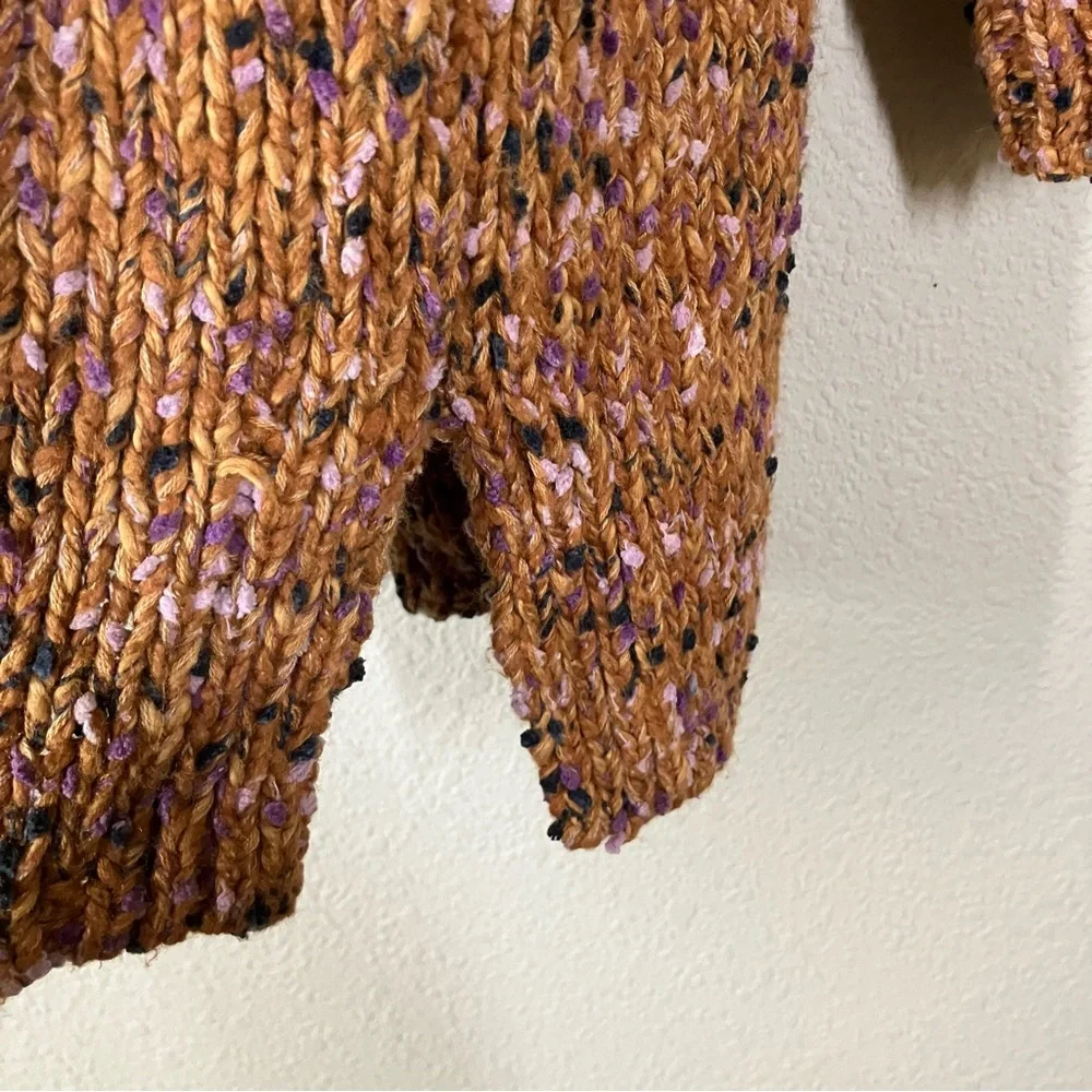 J JILL Chunky Cotton Open Front Cardigan‎ L Slouchy Casual Sweater Autumn Boho